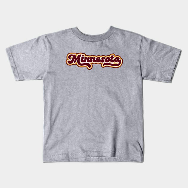 Retro Minnesota Script Kids T-Shirt by SLAG_Creative